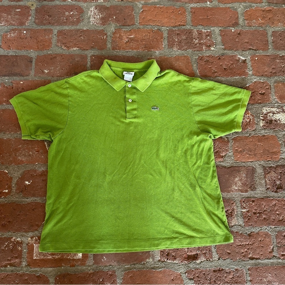 Lacoste Green Polo Golf Tennis Preppy Shirt Vibrant Cotton Comfort size 8/XXL